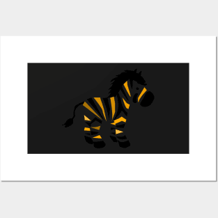 Zebra with black and yellow stripes Posters and Art